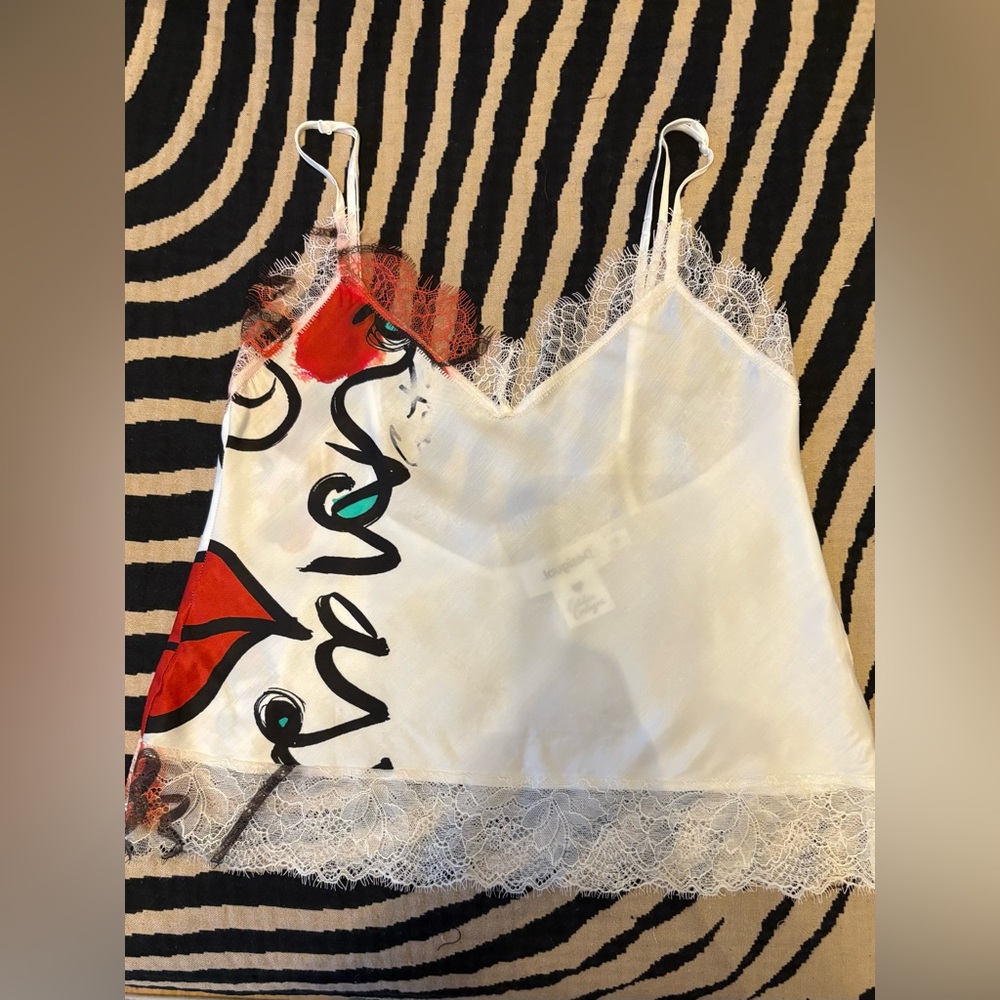 Desigual White Camisole with Lace Detail